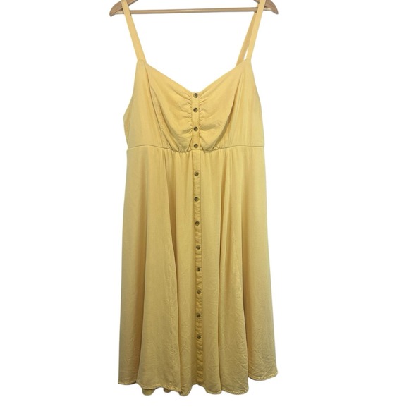 Torrid Yellow Button‎ Front Strappy Dress Size 1 - Picture 1 of 9